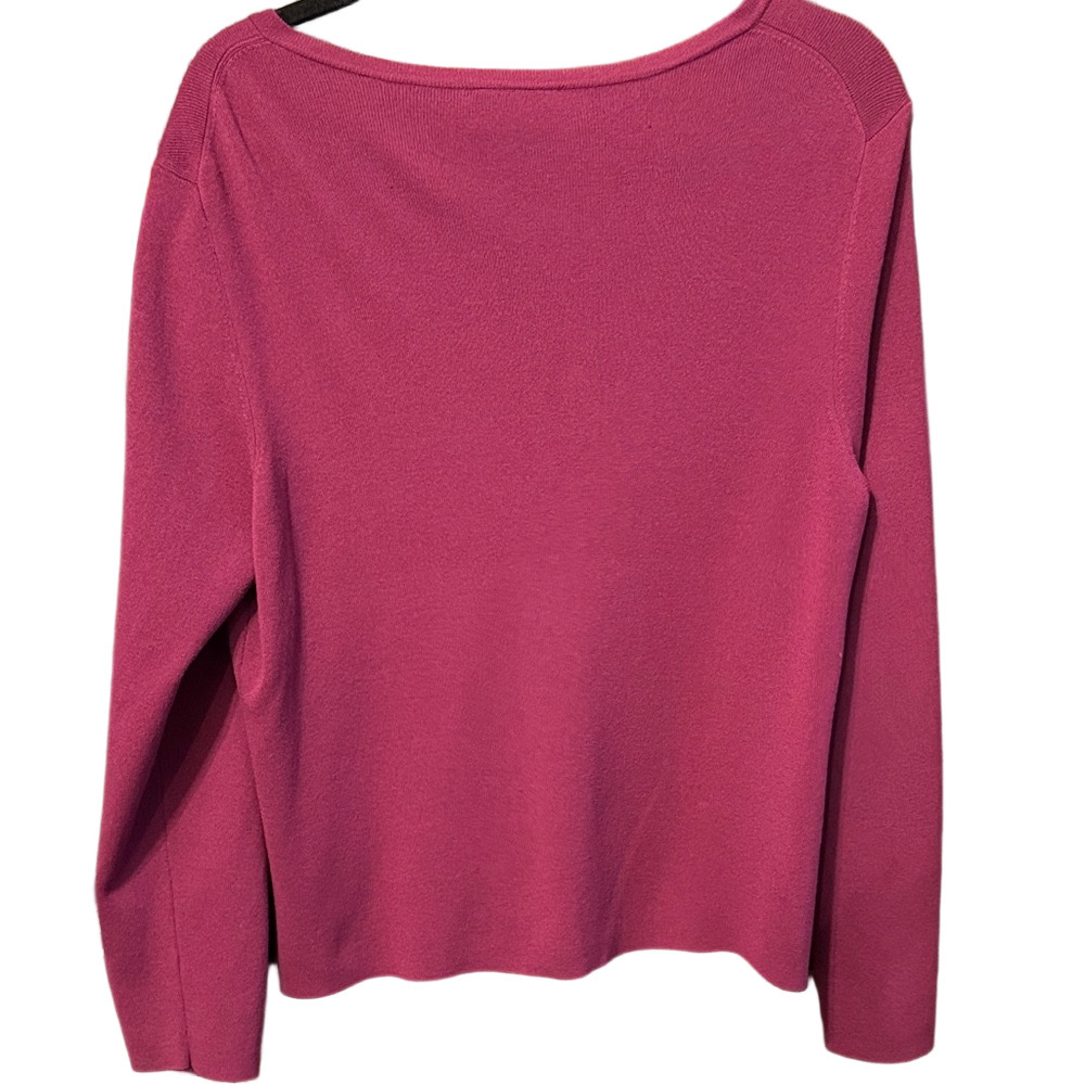 LOFT Magenta Button-Up Cardigan Sweater - Picture 3 of 3